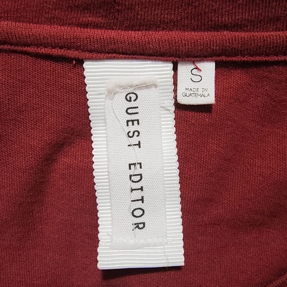 Guest Editor Maroon Bell Sleeve Peplum Top - Picture 10 of 11